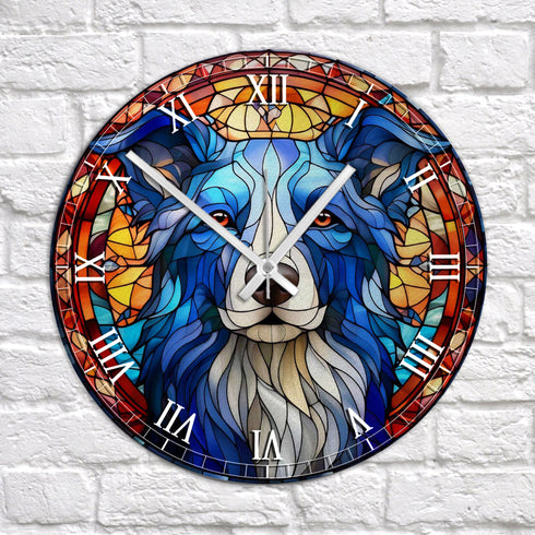 Border Collie Suncatcher Effect Clock